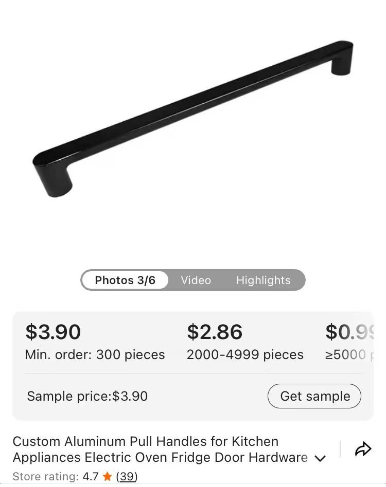 Custom Aluminum Pull Handles