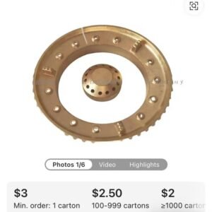 Brass Copper Burner Cap Spare Parts