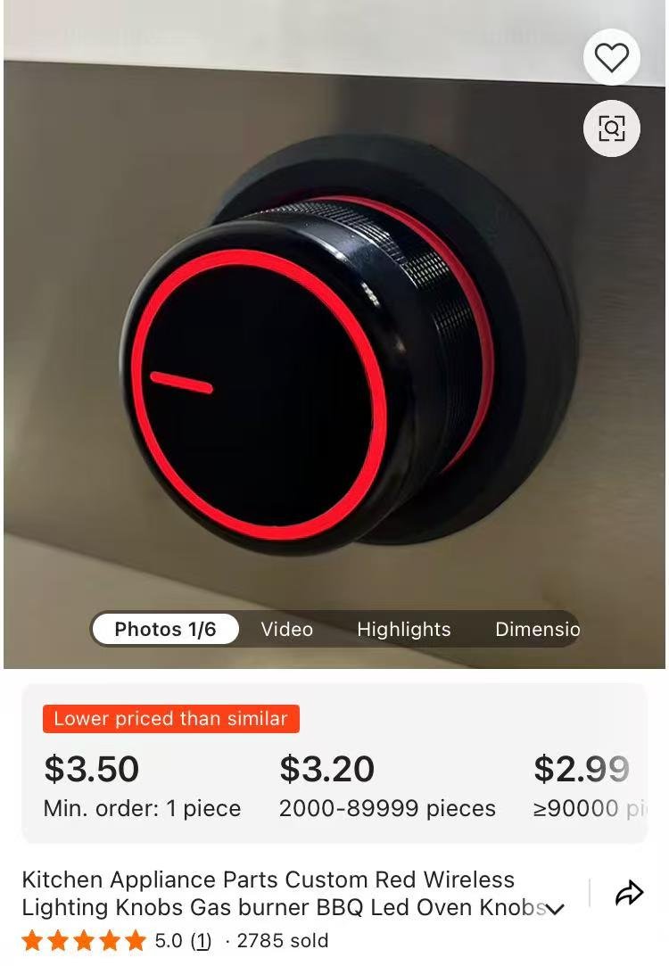 Custom Red Wireless Lighting Knobs