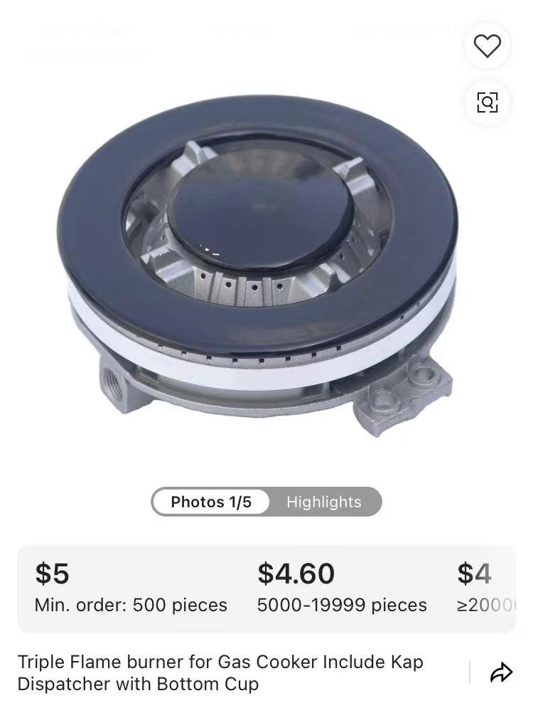 Triple Flame Burner for Gas Cooker